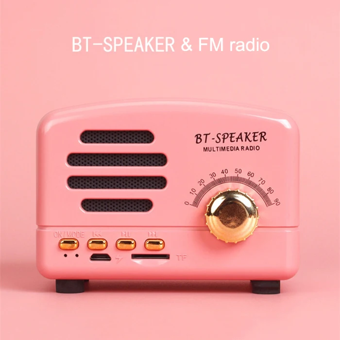 Raido мини-динамик с радио Винтажный стиль Bluetooth V4.0 Поддержка FM TF карта беспроводной мини-динамик UY8
