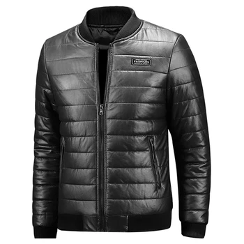 

ECTIC Running Jacket Winter Sport Jacket Men Plus Size M~8XL Casual Windproof Motorcycle PU Leather Jackets Sportswear Coats