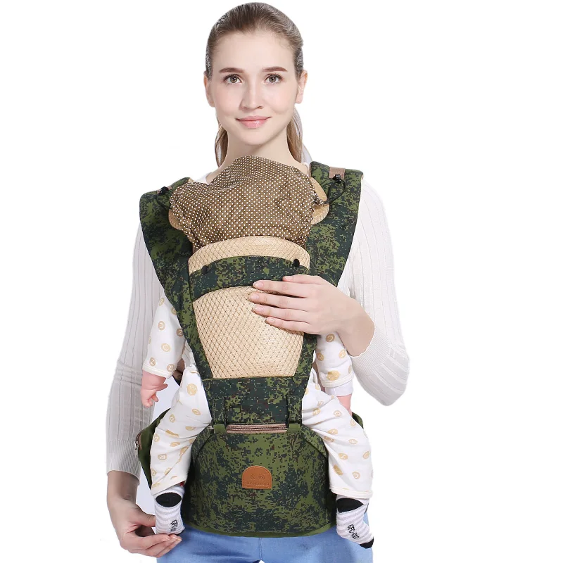Camouflage Эргономичная детская переноска из хлопка; слинг для малышей; безопасная детская переноска на бедро; переноска для переноски; подушка для путешествий - Цвет: Camouflage