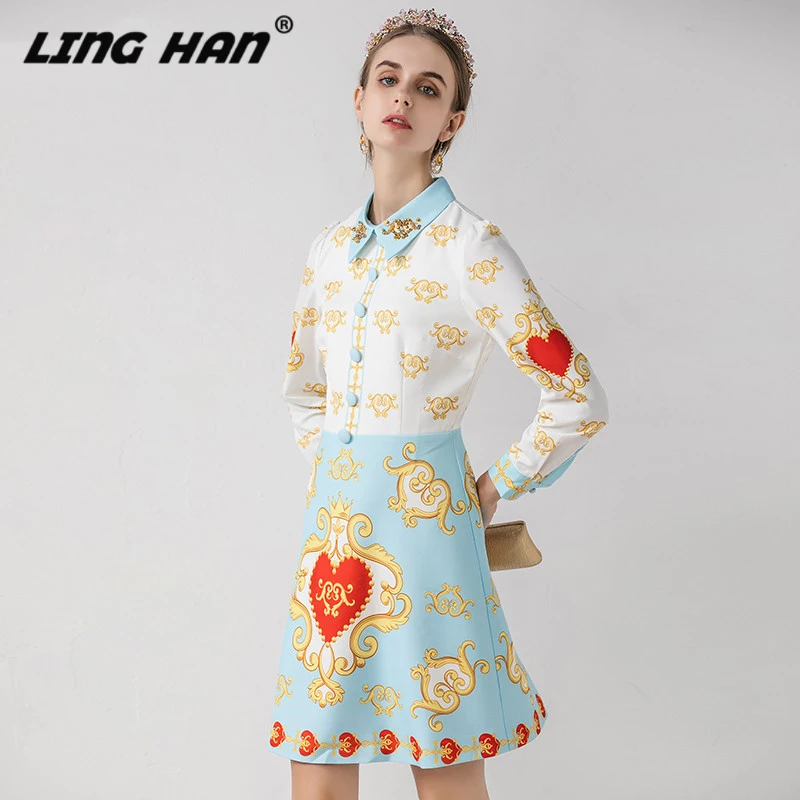 LINGHAN/модное мини-платье с бусинами; элегантные вечерние платья с длинными рукавами и бриллиантами; дизайнерские Осенние новые платья