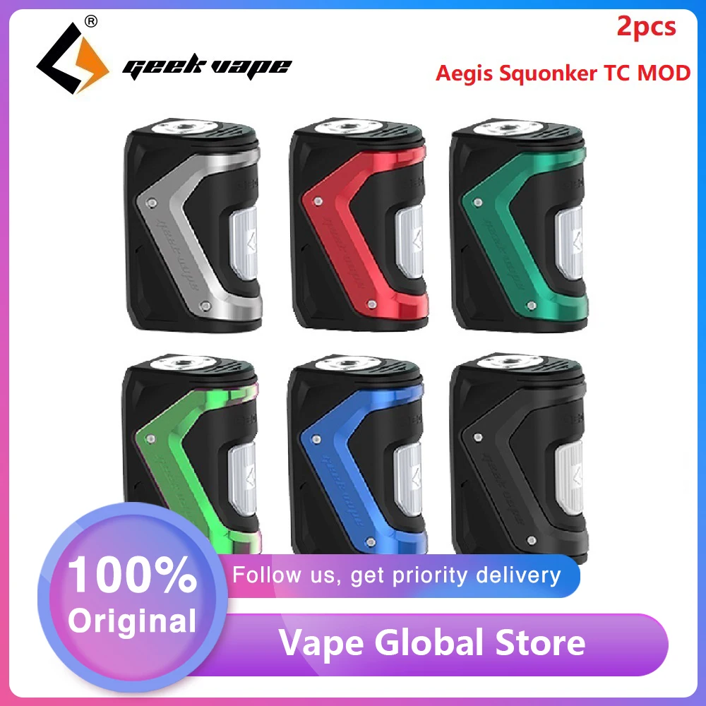 Promo  2PCS  Original GeekVape Aegis Squonker 100W TC MOD with 10ml Squonker Bottle & Latest AS-100 chip E