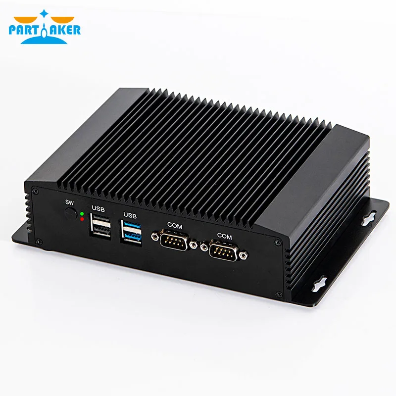 Partaker I23 Intel Celeron J4125 Industrial Mini PC 2 Lans 2 COM Rs232 Rugged Metal Desktop Computer Windows10 Linux WiFi