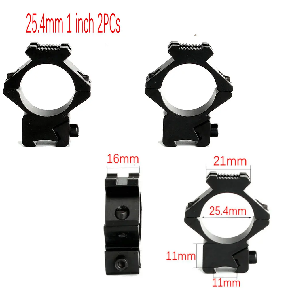 

ohhunt 25.4mm 1 inch 2PCs Compact Size Medium Profile Dovetail .22 Airgun Rings Top with 20mm Rail Hunting Scope 11mm Mount