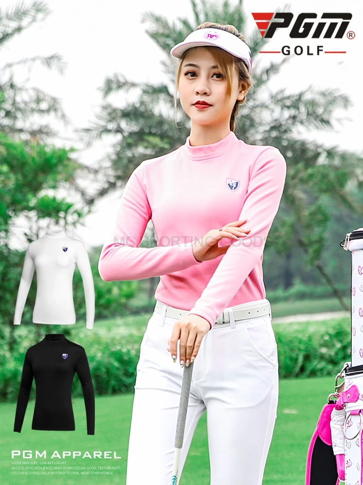 Одежда для гольфа, эластичное тканевое теплое термобелье с длинными рукавами, рубашка для женщин, одежда с фланелеткой, PGM, Новинка