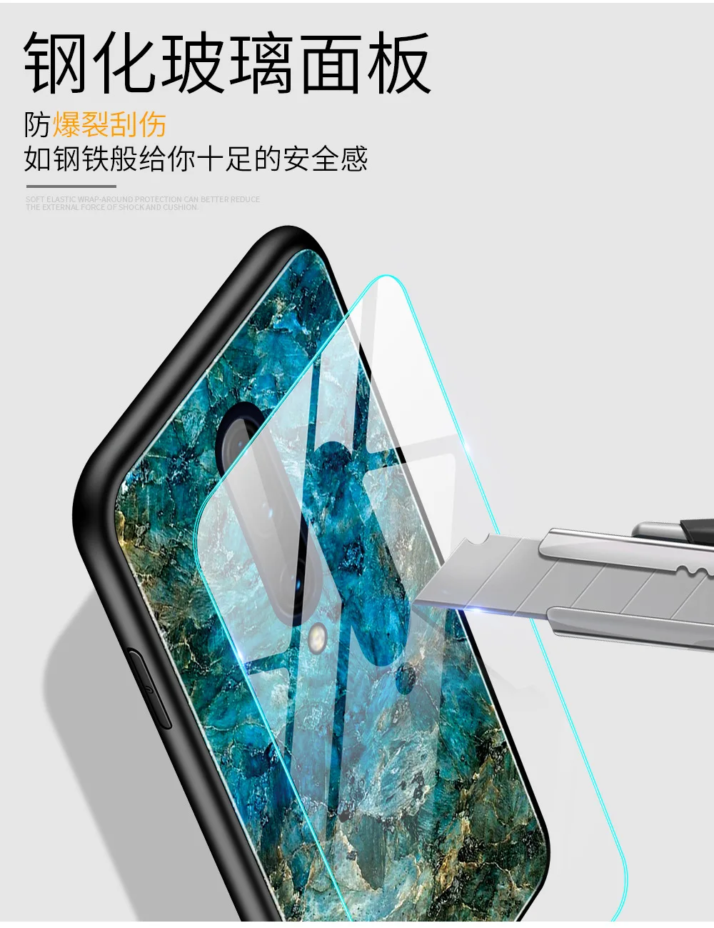 Закаленное стекло чехол для Oneplus 7 перо печать холодный цвет защитный чехол для Oneplus 7 Pro Ins Модный чехол