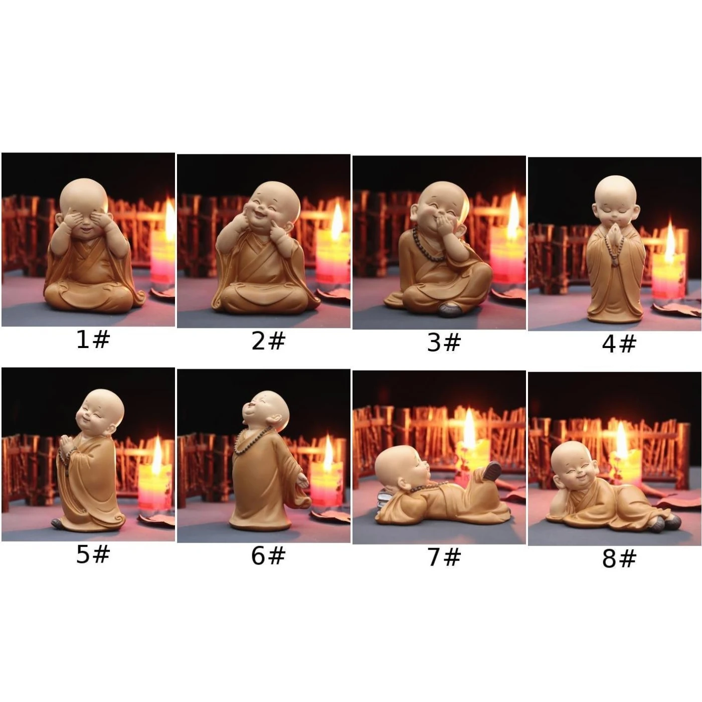 Маленькое украшение скульптура маленького монаха Буддийские статуи статуэтка