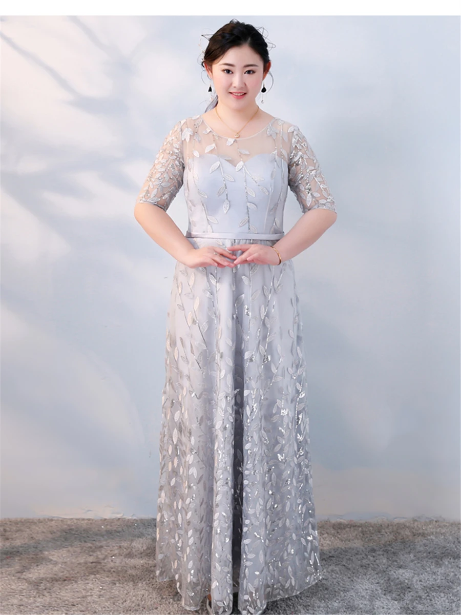 Простые Вечерние платья с О-образным вырезом и коротким рукавом Robe De Soiree размера плюс женские вечерние платья с вышивкой и блестками вечерние платья T124