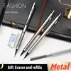 2PCS/Lot High quality metal mechanical pencil 0.5 0.7 0.9mm refills Office school student writing painting stationery 1