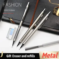2PCS/Lot High quality metal mechanical pencil 0.5 0.7 0.9mm refills Office school student writing painting stationery 1