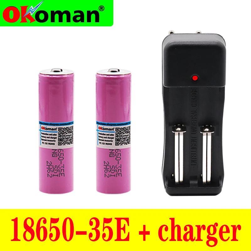 100% Новый оригинальный 35E 3 7 v 3500mah 18650 литиевая аккумуляторная батарея для