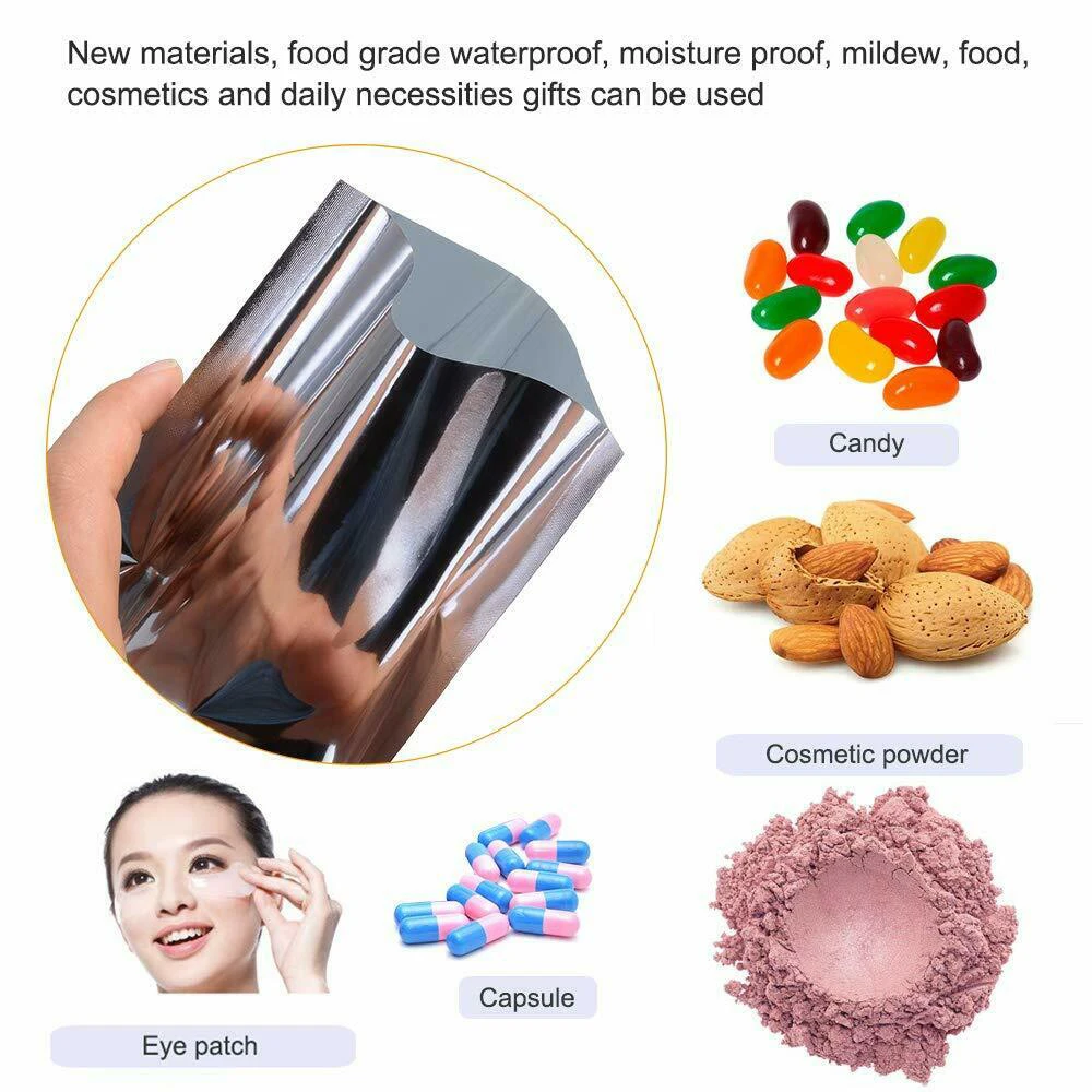 Dozzlor 100Pcs Vacuum Sealer Pouches Food Aluminium Foil Bags Sample Storage Bag Heat Sealing Grade Kitchen Accessories | Дом и сад