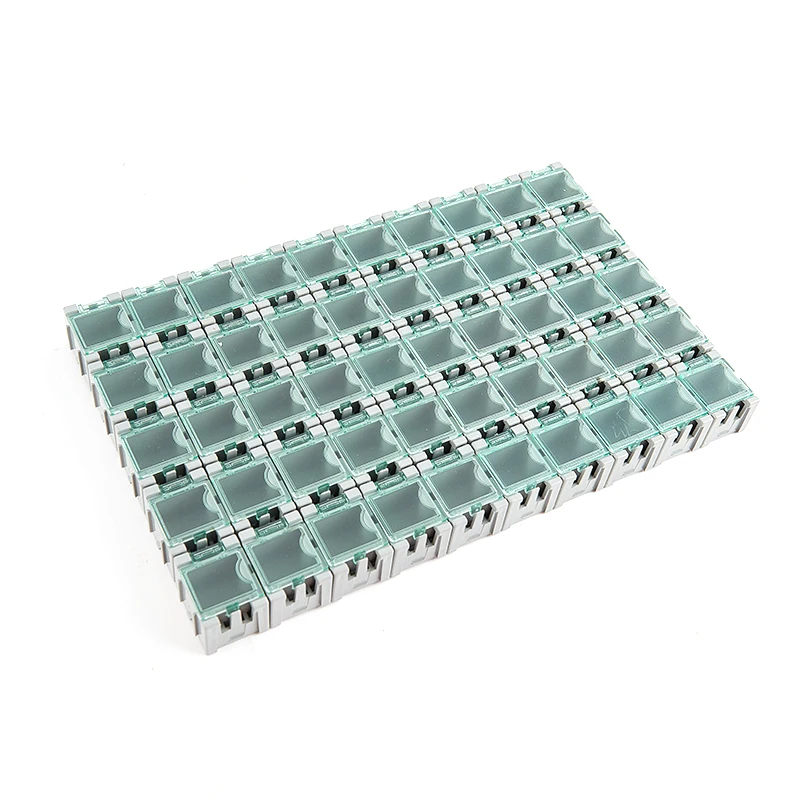 50Pcs/Set SMD SMT Electronic Component Container Mini Storage Boxes kit desk organizer 