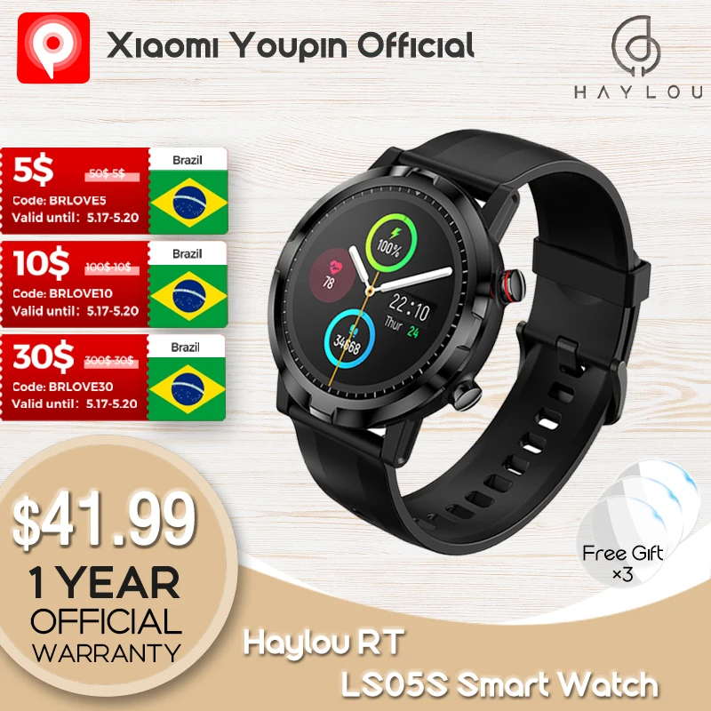 2021Youpin Haylou RT LS05S Smartwatch Newest Version Heart Rate Monitor Sport Watch IP68 Waterproof Fitness Global Version
