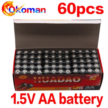 

60pcs AA Battery 1.5V LR6 AM3 E91 MN1500 Alkaline Dry Batteries For Electric Toy Flashlight Clock Mouse