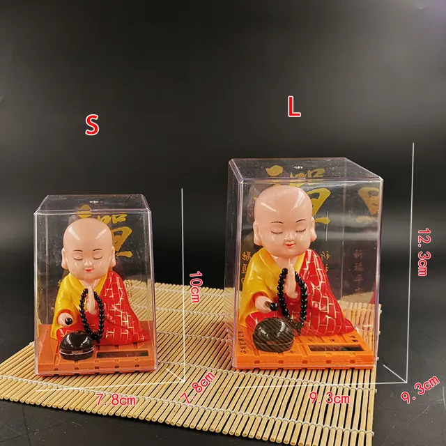 Solar LittleMonk Buddha Statues Buddhist Sculptures Tathagata Cute Budha Home Garden Decoration Buda Table Ornaments Boutique 6