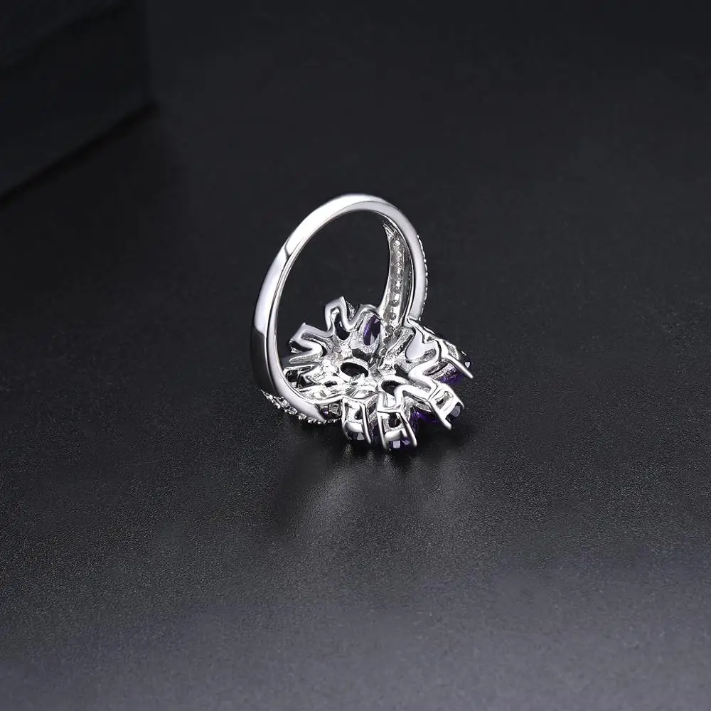 Hutang 925 пробы серебряные винтажные кольца «Павлин» 2.4ct настоящий Аметист Фиолетовый драгоценный камень коктейльное кольцо для женщин ювелирные украшения