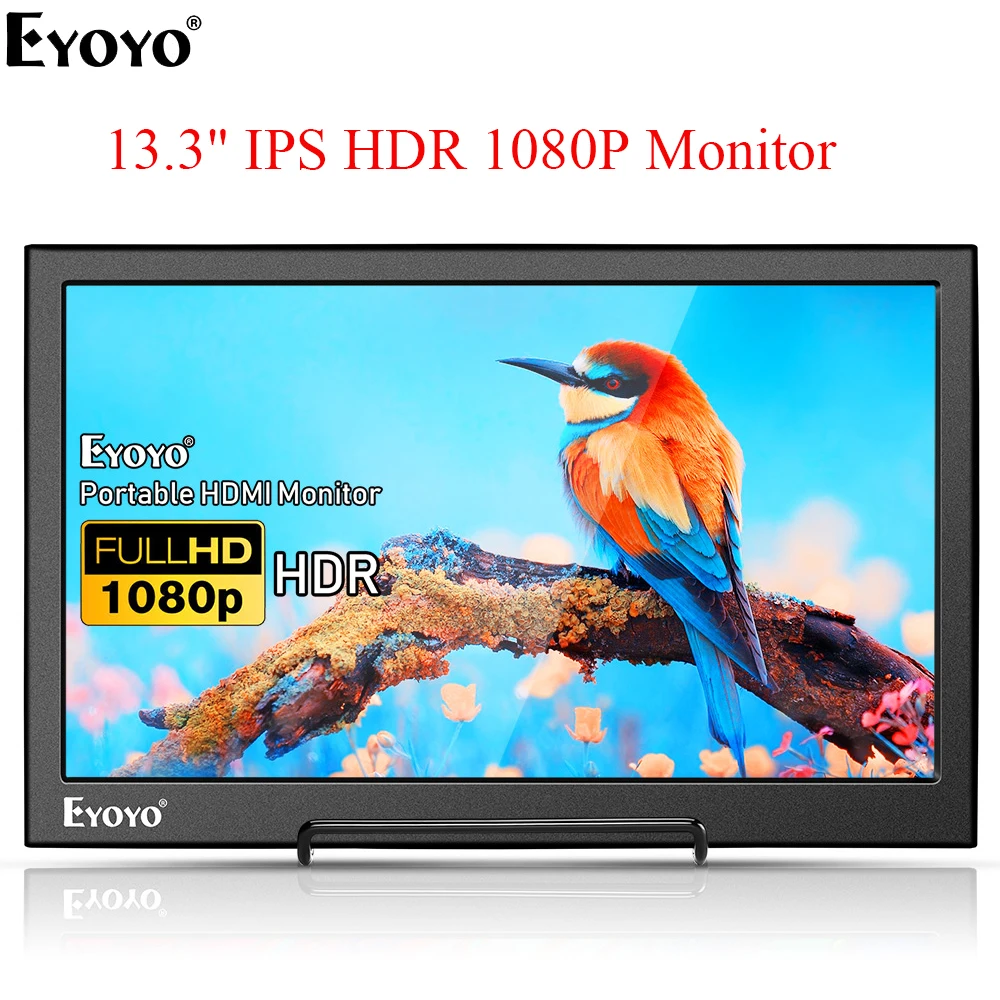 

Eyoyo EM13 13.3" Portable IPS HDR 1920x1080 FHD Monitor Games LCD Screen With Mini HDMI Monitor For PS3 PS4 Xbox One 360 Display