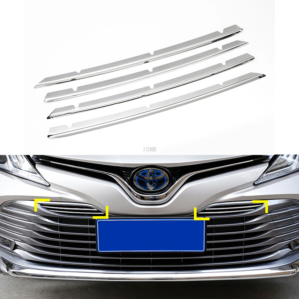 Передняя сетчатая решетка из нержавеющей стали для Toyota Camry, накладка из нержавеющей стали, наклейка на переднюю решетку, молдинг, автомобильные аксессуары
