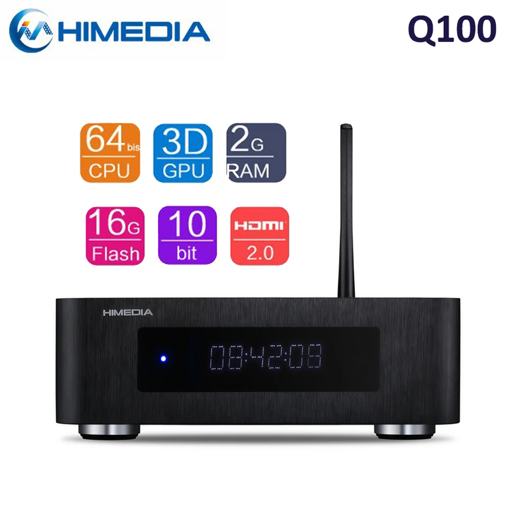 

Original Himedia Q100 Android 7.0 TV BOX 2GB DDR4 16GB ROM 2.4G/5G WIFI 1000M DTS Bluetooth Smart Box Support 3.5" HDD SATA AV