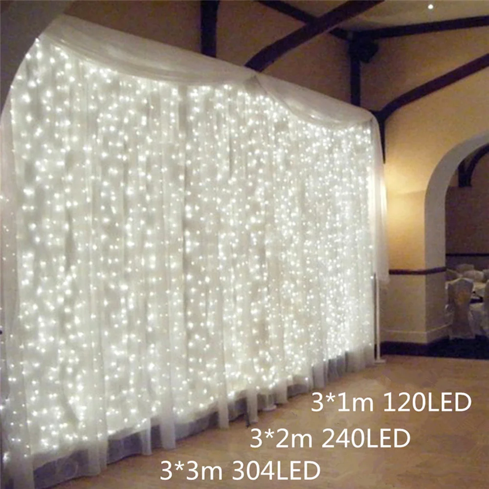 3m LED Icicle Curtain String Lights 2021 New Year Garland Christmas Decorations for Home Christmas Tree Ornaments Navidad 2020|Pendant & Drop Ornaments| - AliExpress