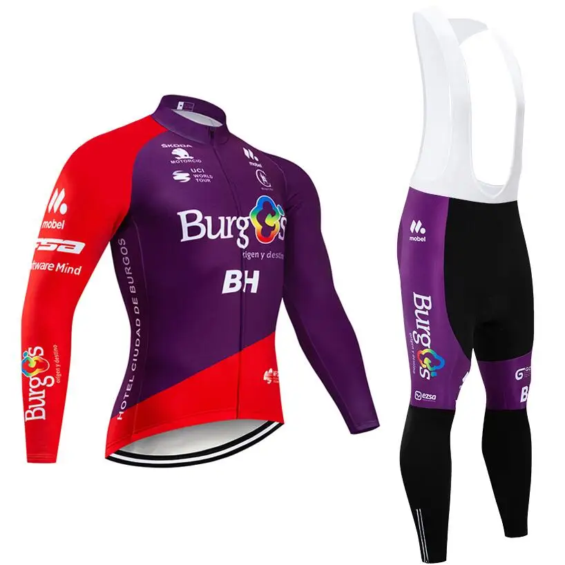 Зима команда BH термальный флис Велоспорт Джерси велосипед брюки набор Мужские Ropa Ciclismo 20D велосипедный майон Culotte одежда - Цвет: Многоцветный