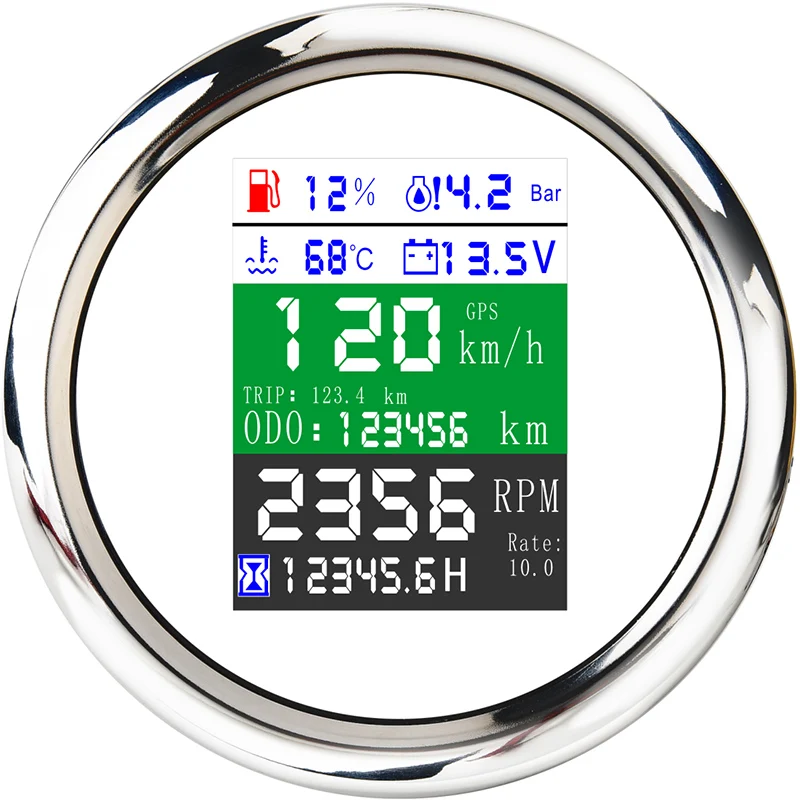 85 мм GPS измеритель скорости 6 в 1 Многофункциональный цифровой датчик IP67