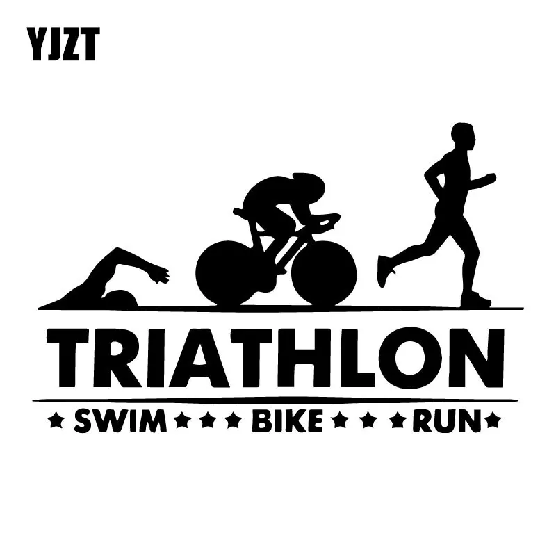 

YJZT 17.5CM*11CM Triathlon Swim Bike Run Athlete Sport Car Stickers Car Trunk Decorate Accessories Vinyl Decal C31-0477