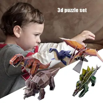

Creative 3D Puzzle Animal Dinosaur Paper Model Children Puzzle Building DIY Assembled Toy Educational Toys Supplies