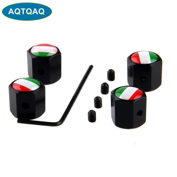 

4Pcs/Set Classic Italian Flag Anti-theft Chrome Car Wheel Tire Valve Stem Cap For Car/Motorcycle,Air Leakproof And Protection Yo