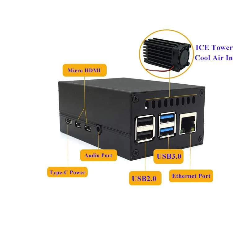 Новый Raspberry Pi 4B металлический корпус 4 коробки материнской платы Алюминий сплав