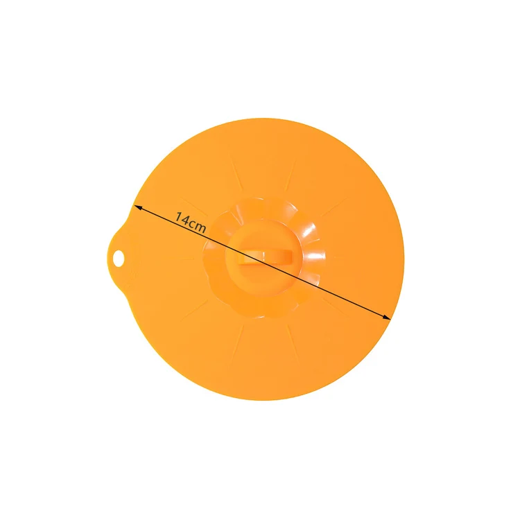 14cm Orange Мульти-Функция силиконовый выкипает крышкой разлива сохранение посуда набор посуды стеклянная крышка печи сейф с вместо того, чтобы Пластик Обёрточная бумага Пособия по кулинарии инструменты - Цвет: 14cm Orange