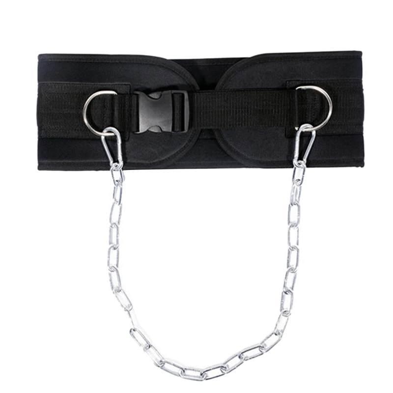 Dip Belt with Chain Gym Belt Pull Up Belt with Buckle for Crossfit Weightlifting Training Gym Accessories Dip Belt with Chain Gym Belt Pull Up Belt with Buckle for Crossfit Weightlifting Training Gym Accessories