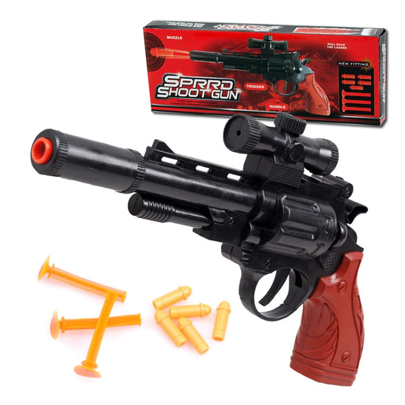 Simulation Revolver Military Weapon Model Toy Guns For Boys With Bullets Outdoor Game Airsoft Heat Gun Kids Birthday Gift | Игрушки и