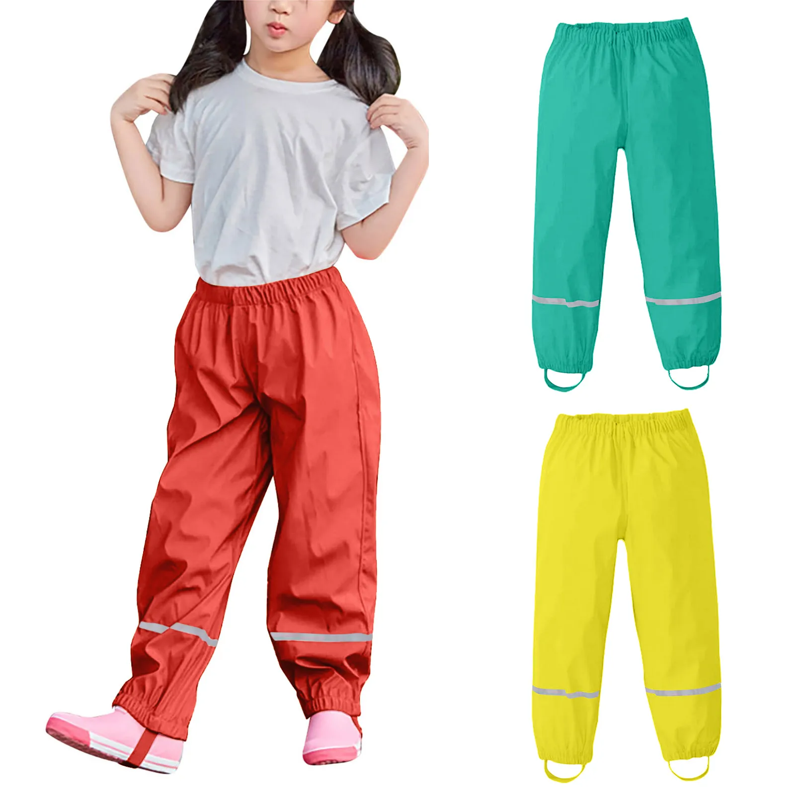 Waterproof Kids Girls Pants For Outdoor Rain