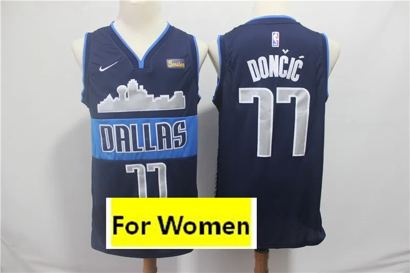 Даллас Женский baskeball#41 Dirk Nowitzki#77 Luka Doncic#6 Кристапс Порзингис майки