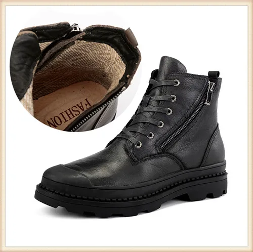 without fur Классические рабочие ботинки из натуральной кожи; botas hombre; первый слой кожи; мужские ботинки; сезон осень; рабочие ботинки; 26D50 - Цвет: without fur
