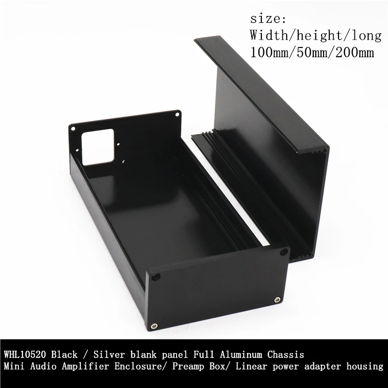 Wh10520 Black Silver Blank Panel Full Aluminum Chassis For Diy Dac Mini