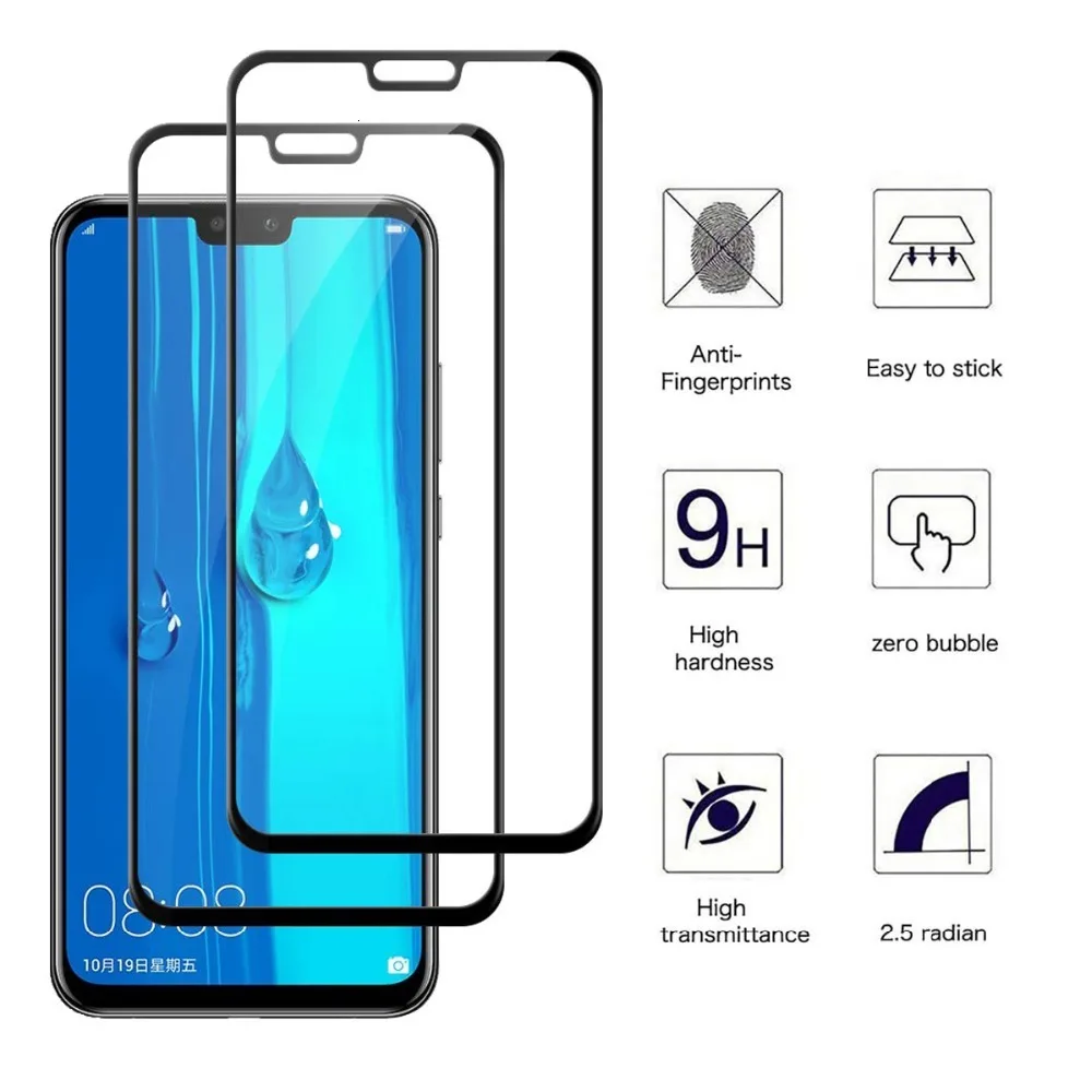 5D Полное покрытие экрана протектор для HuaWei Y3 Y5 Y6 Y7 Prime Y9 Pro закаленное стекло 2019