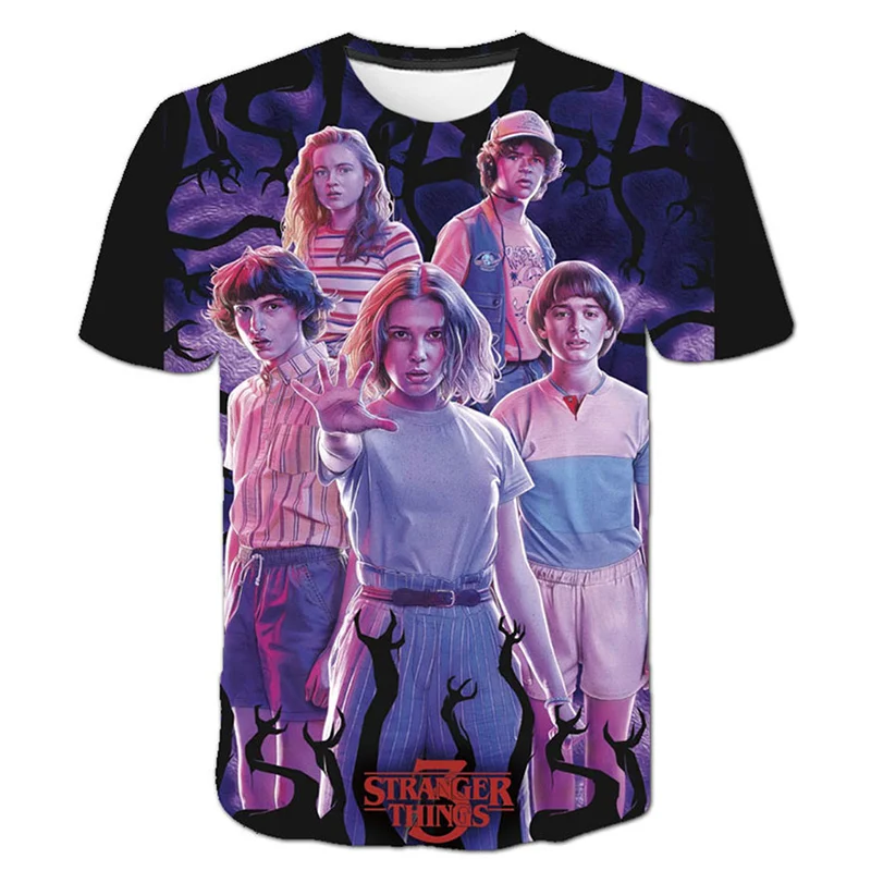 Stranger Things season 3 T Shirt Girl Upside Down Tshirt Eleven Girls Graphic Grunge T-shirt Teen Tee Shirts Children Clothing