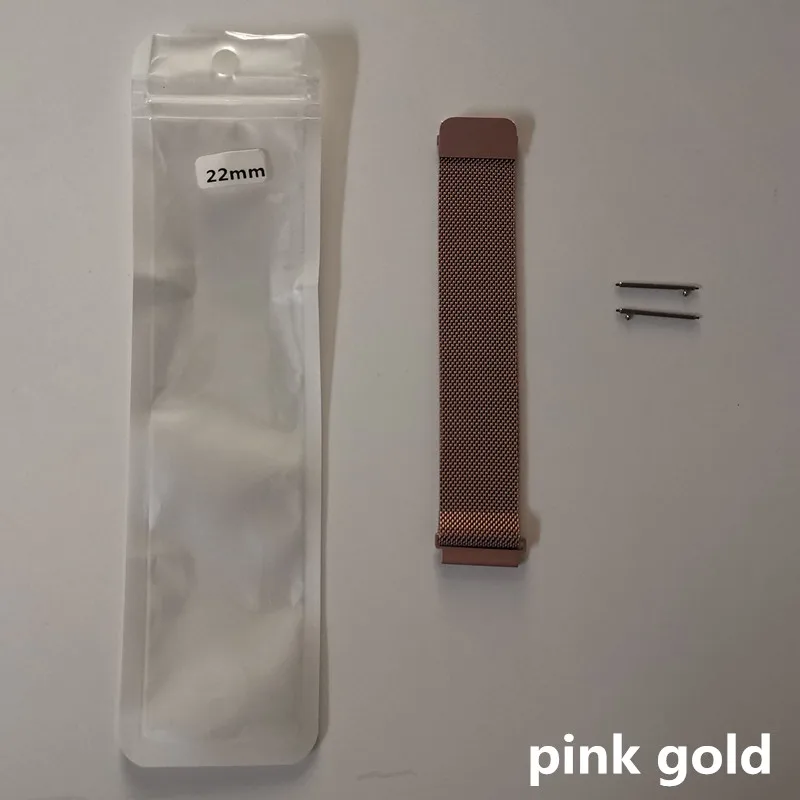 pink gold steel Универсальный стальной ремень 22 мм для умных часов S08/L5/L7/L8/L9 широкий магнитный ремешок с миланским игольчатым ремнем - Цвет: pink gold steel