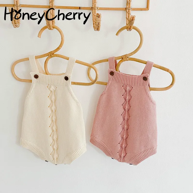

2020 Autumn Baby Three-dimensional Rib Knitted Wool One-Piece Suit Baby Bodysuit Triangle Crawling Clothes