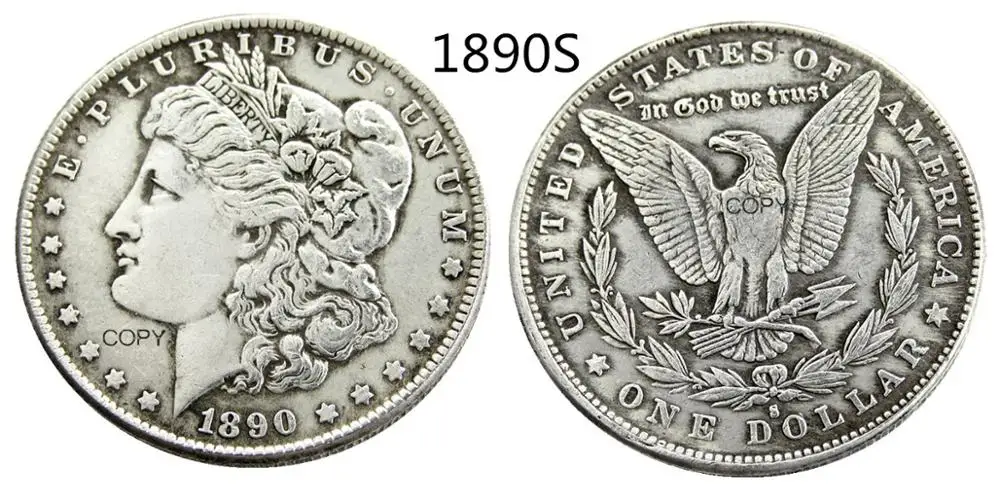 

США 1890S Морган доллар Посеребренная копия монеты