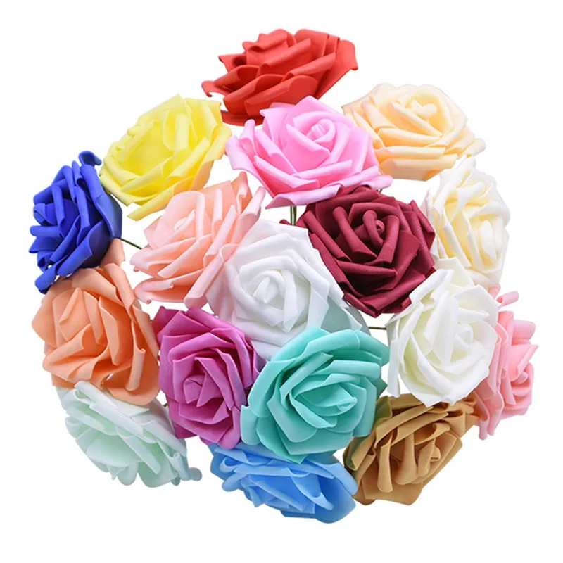 Artificial Foam Fake Roses Flowers Bridal Bouquet DIY Craft Wedding Decoration 