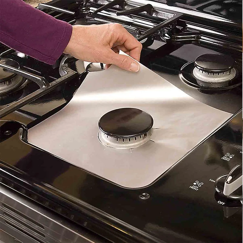 1/2/4pcs/set Gas Stove Protectors Cooker Cover Liner Clean Mat Pad Gas Stove Stovetop Protector