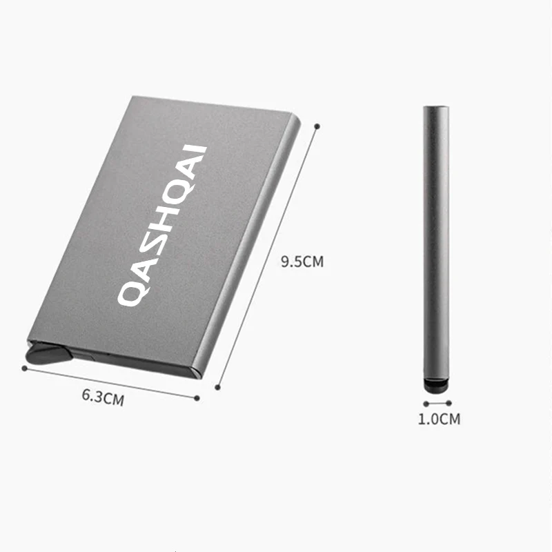 Automatic Metal Anti-theft Smart Wallet ID Card Credit Card Holder NISSAN QASHQAI J10 J11 Accessories