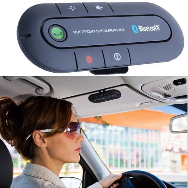 

Car Wireless EDR Bluetooth Receiver Handsfree Multipoint Speaker MP3 Music Player Sun Visor Bluetooth Car Kit Speakerphone