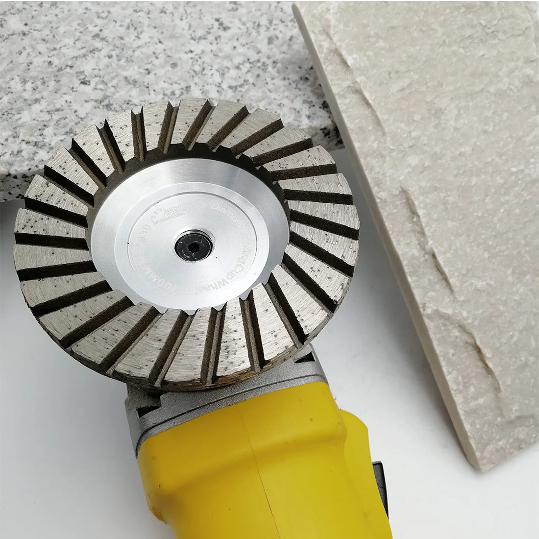 M14 Thread Dia 4"/100mm Aluminum Based Diamond Grinding Cup Wheel #100 Grinding Disc Granite marble Diamond Wheel SHDIATOOL 2pcs