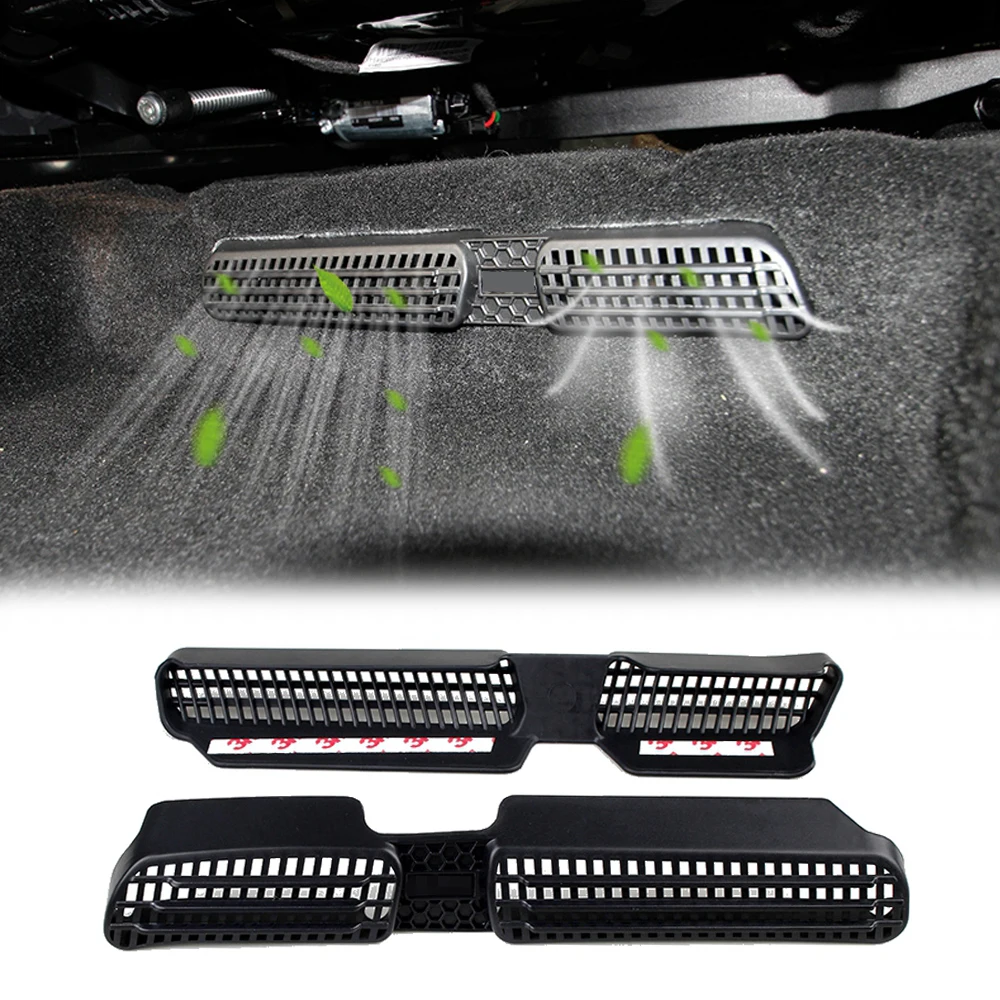 

2PCS For Skoda Karoq 2017 2018 Car Under Seat Floor Air Conditioning AC Heater Air Vent Outlet Cover Sticker Grille Mat Frame