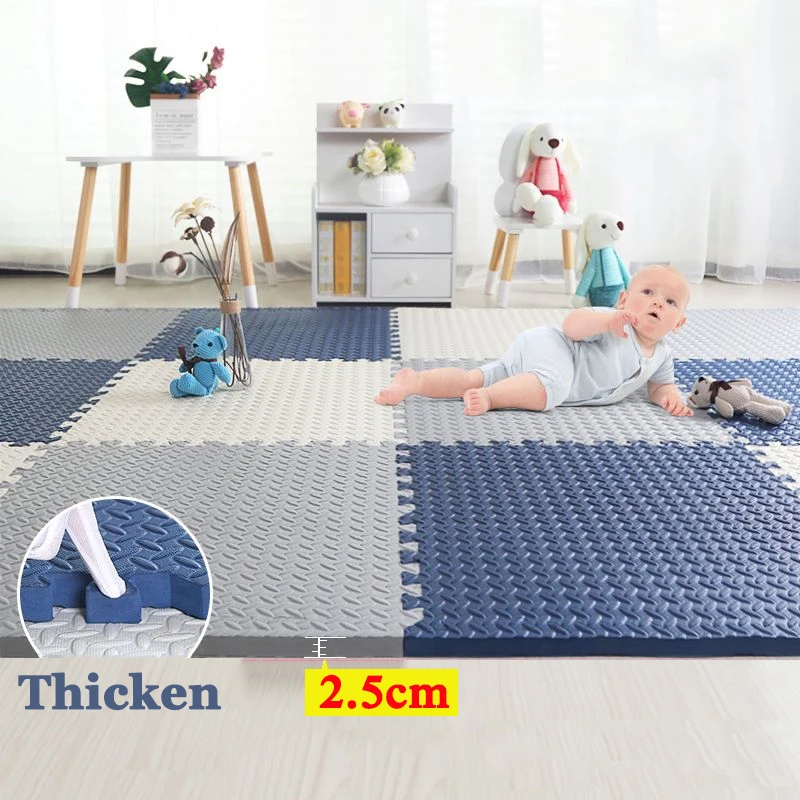 Baby Foam Crawling Mat Children EVA Educational Toys Kids Soft Floor Game Mat Chain Fitness Brick Gym Game Carpet 2.5cm Thicknes