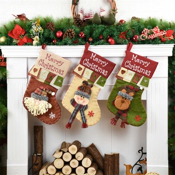 

Christmas Gift Holders Christmas Stockings Xmas Socks New Year Candy Bag Navidad Tree Ornament Christmas Decoration For Home